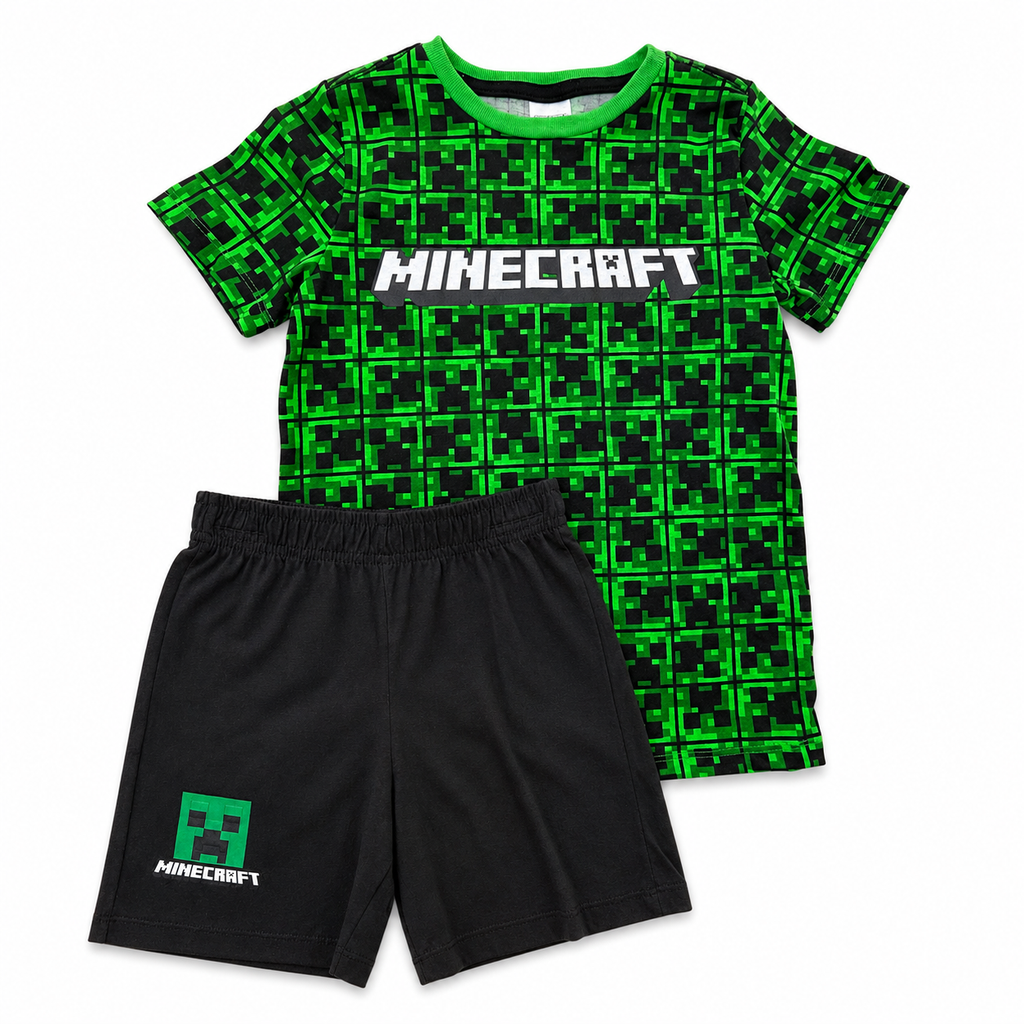Conjunto Minecraft Para Niños I Short Y Playera