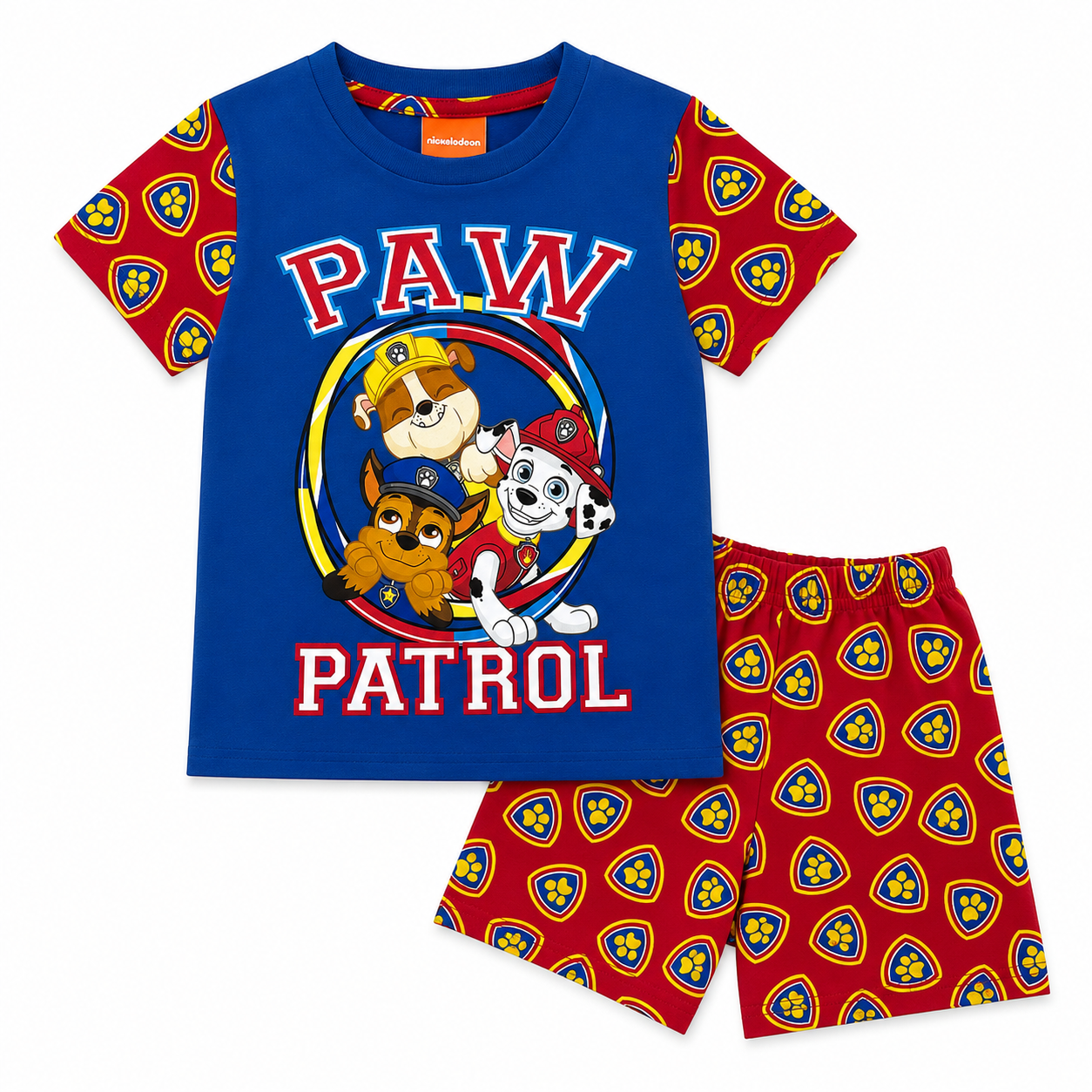 Pijama Para Niños Paw Patrol Conjunto Short Y Playera
