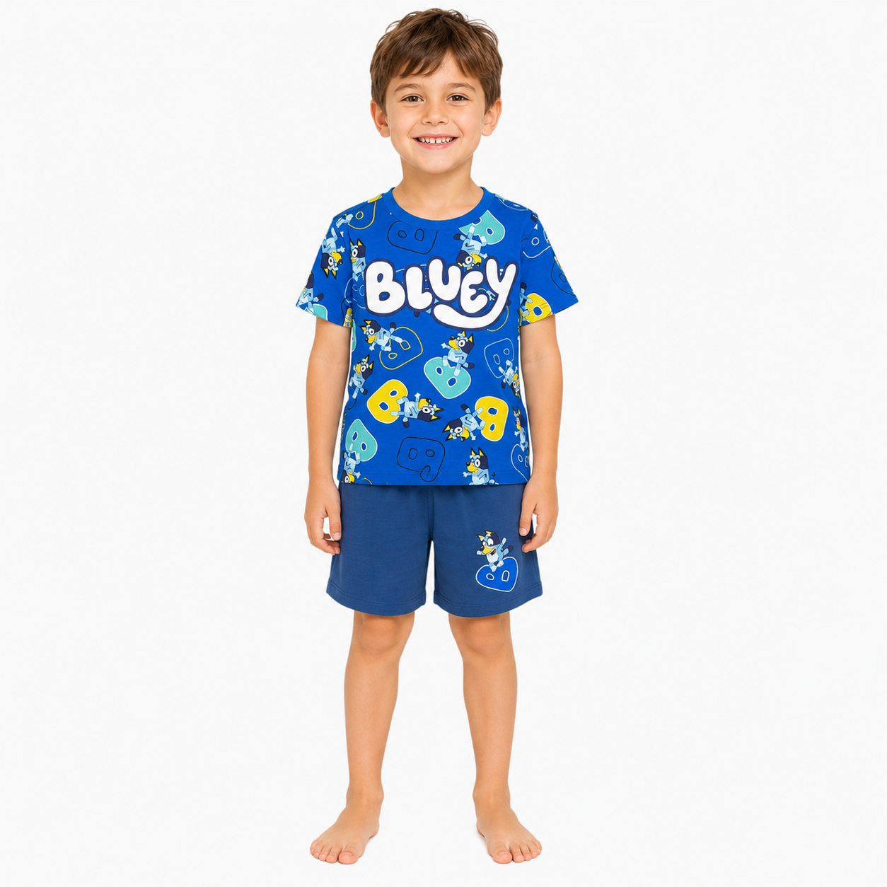 Pijama Bluey Playera Y Short Para Niño