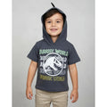 Playera Jurassic World bebé tipo disfraz con gorro y picos gris