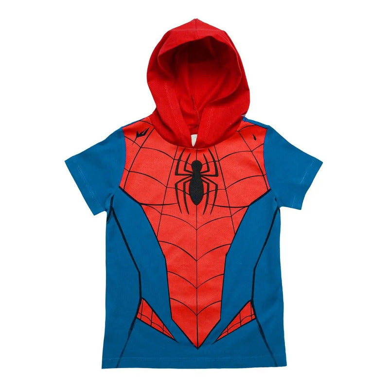 Playera Spider-man Tipo Disfraz Armadura Marvel Para Niños