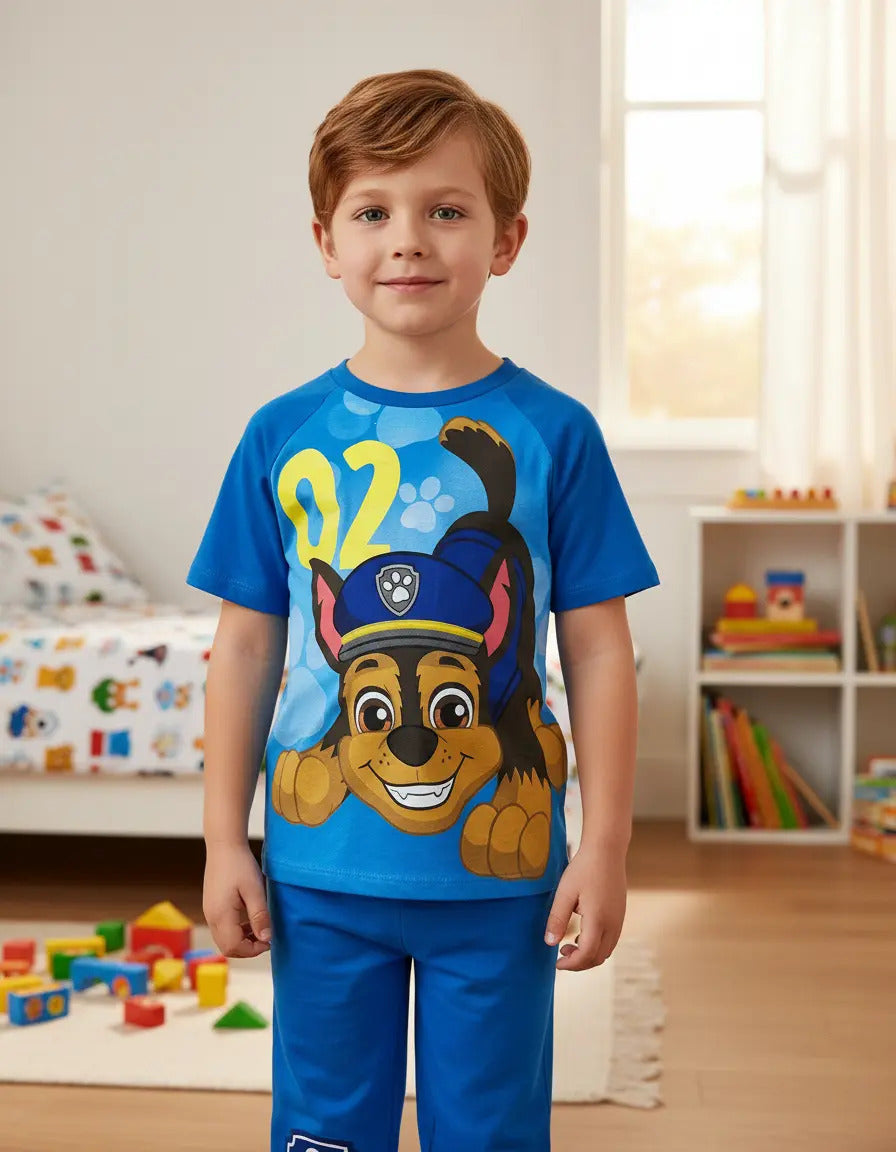 Pijama Paw Patrol Para Niños I Pantalon Y Playera — Azul / Chase Paw Patrol