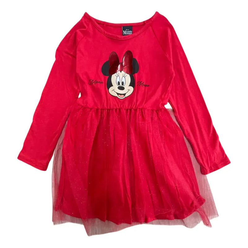 Vestido Minnie Mouse Para Niñas Disney