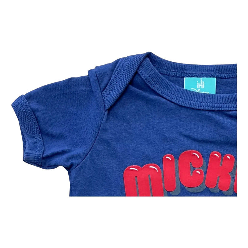 Pañalero Mickey Mouse Disney bebé azul detalle