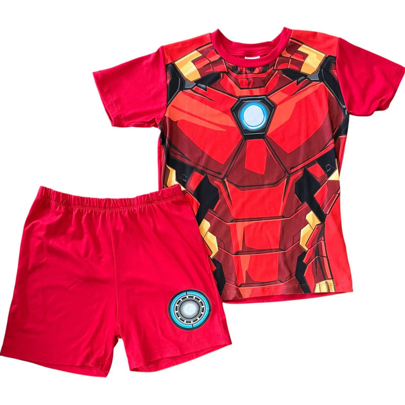 Pijama Iron Man niño armadura roja vista frontal