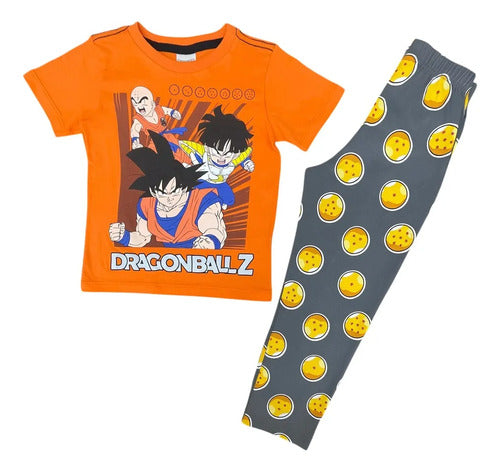 Pijama Dragon Ball Z Niños Set 2 Piezas Original — Naranja