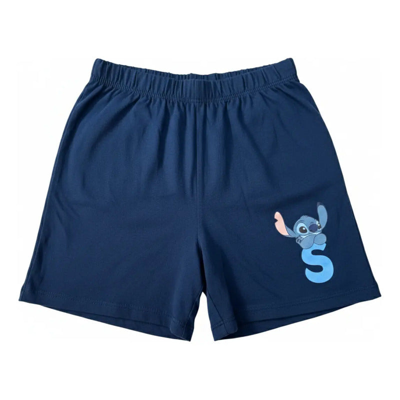 Pijama Stitch Disney Para Niños Shorts Y Playera