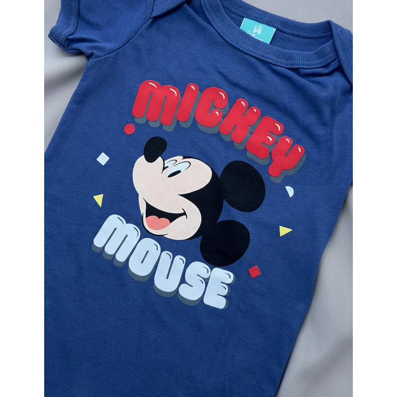Pañalero Mickey Mouse bebé azul vista frontal