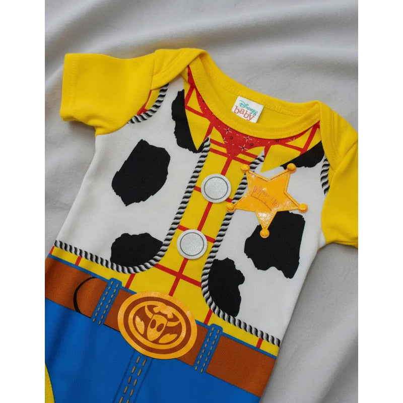 Pañalero Woody Toy Story bebé amarillo detalle