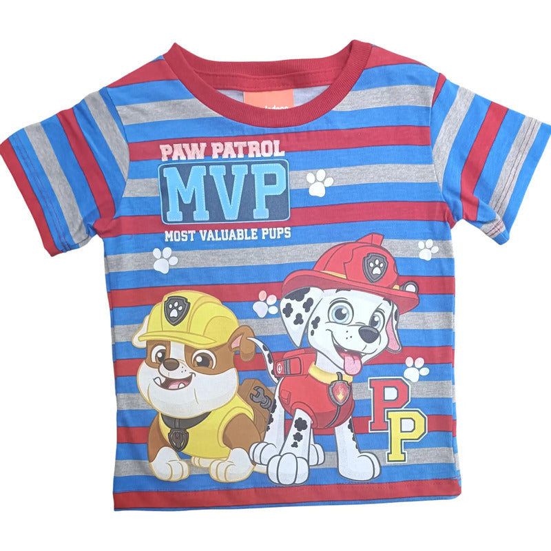 Pijama Paw Patrol bebé niño short rojo estampado