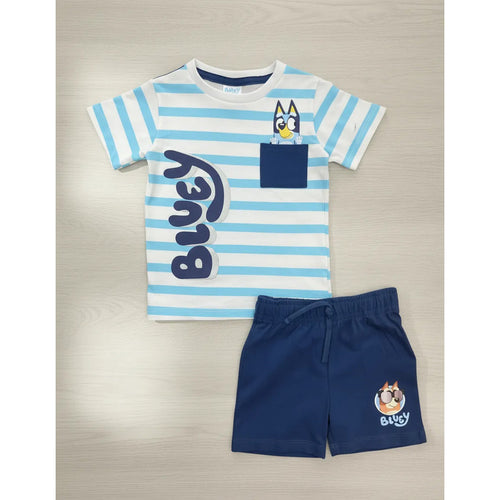 Conjunto Bluey bebé playera manga corta azul