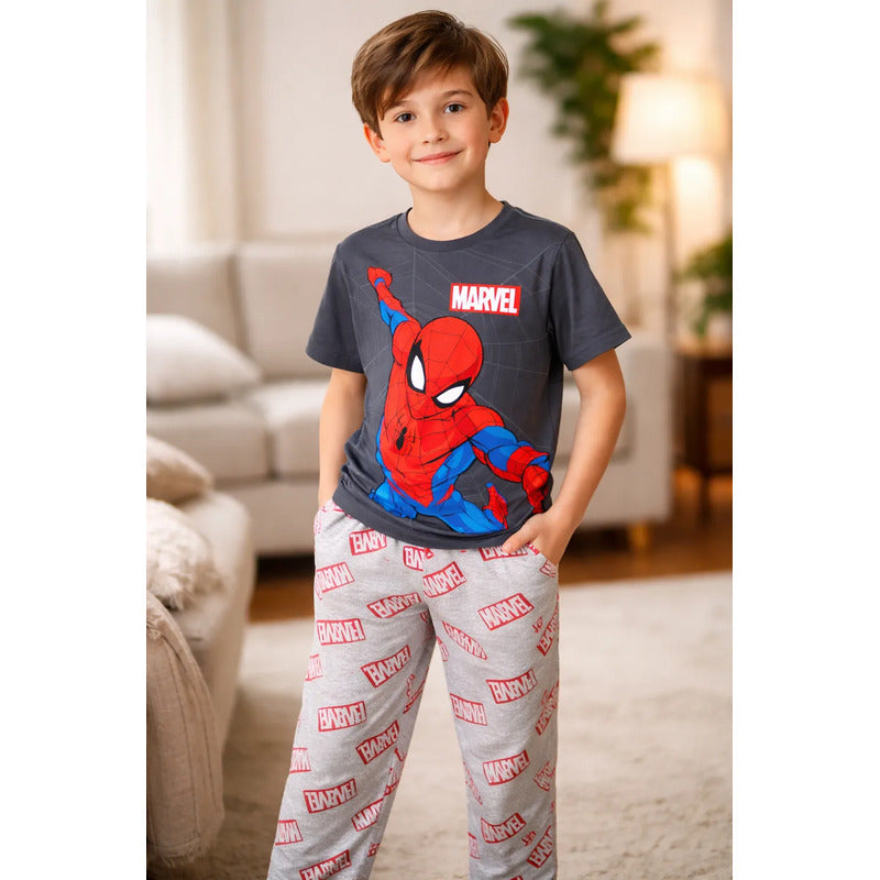 Pijama Spider-Man niño gris conjunto dos piezas