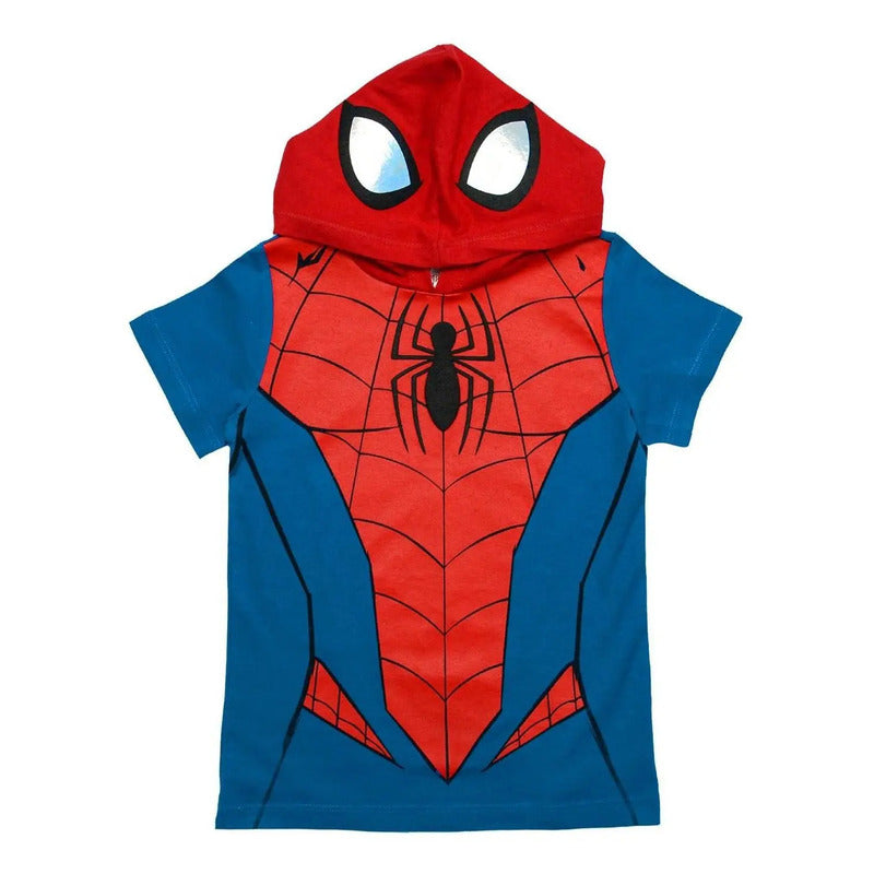 Playera Spider-man Tipo Disfraz Armadura Marvel Para Niños