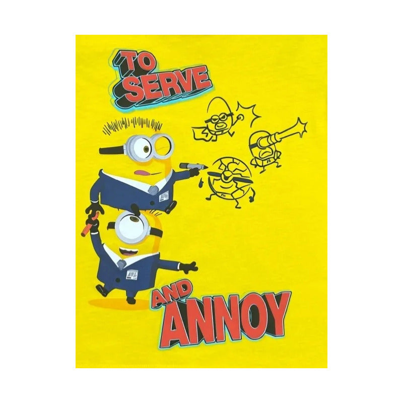 Pijama Minions niño vista frontal amarillo azul