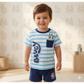 Conjunto Bluey bebé short y playera azul