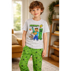 Pijama Minecraft niño gris conjunto dos piezas