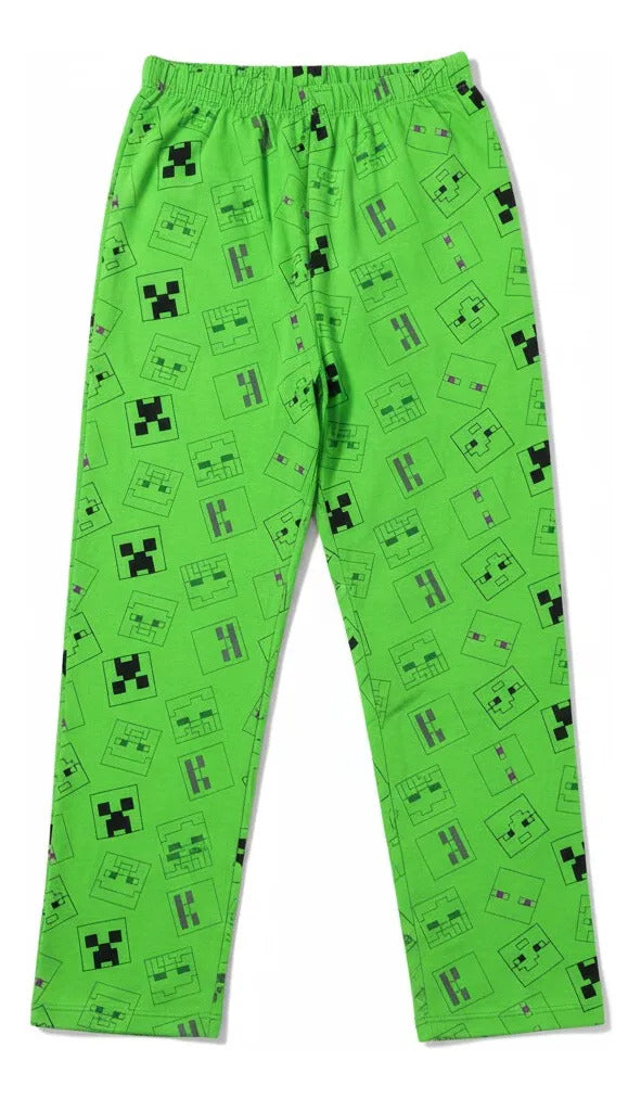 Pijama Minecraft Pantalón Y Playera Para Niños Gris Minecraft 12