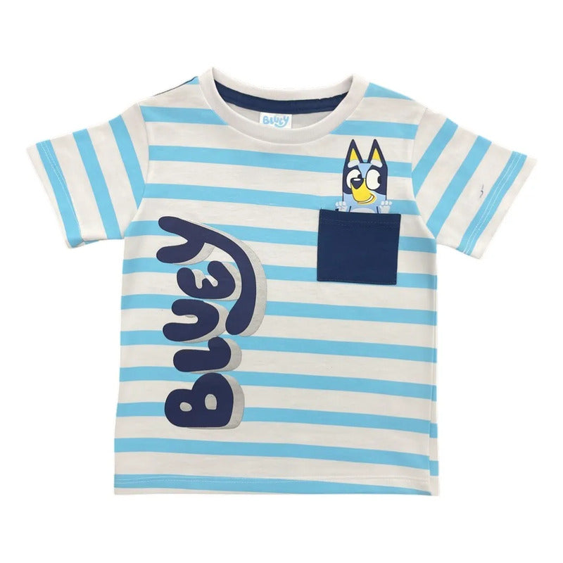 Conjunto Bluey bebé short azul estampado
