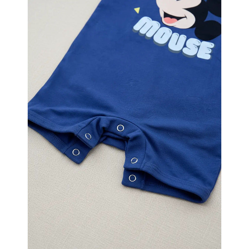 Pañalero Mickey Mouse bebé azul completo algodón