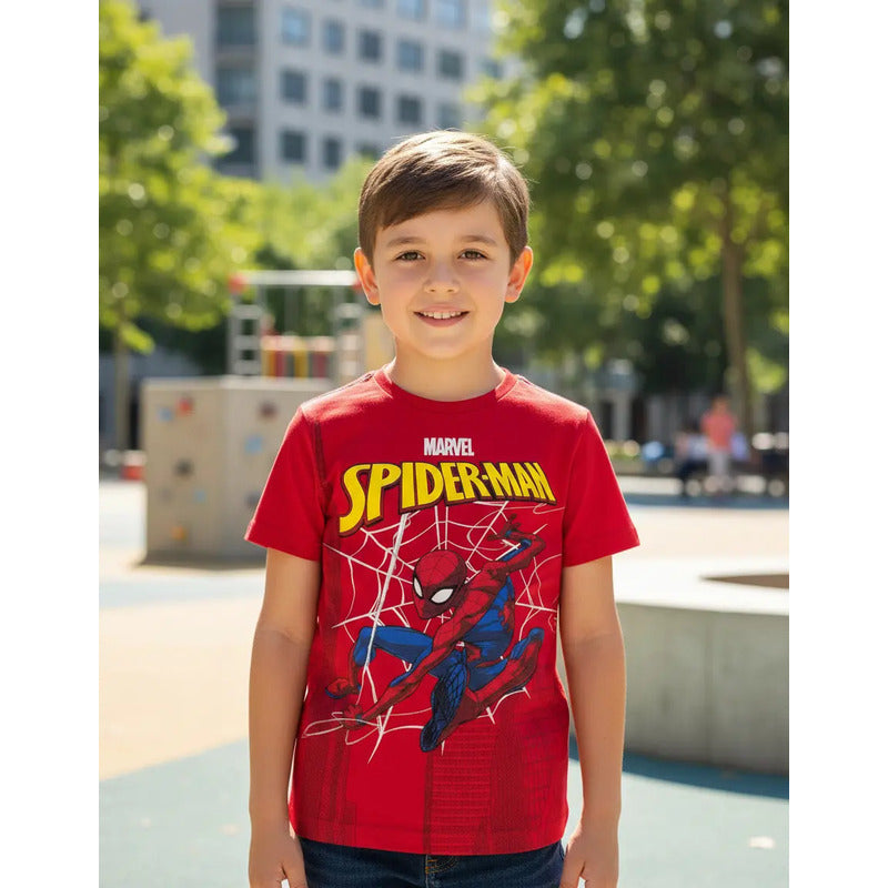 Playera Spider Man Marvel Para Niños