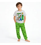 Pijama Minecraft Pantalón Y Playera Para Niños Gris Minecraft 12