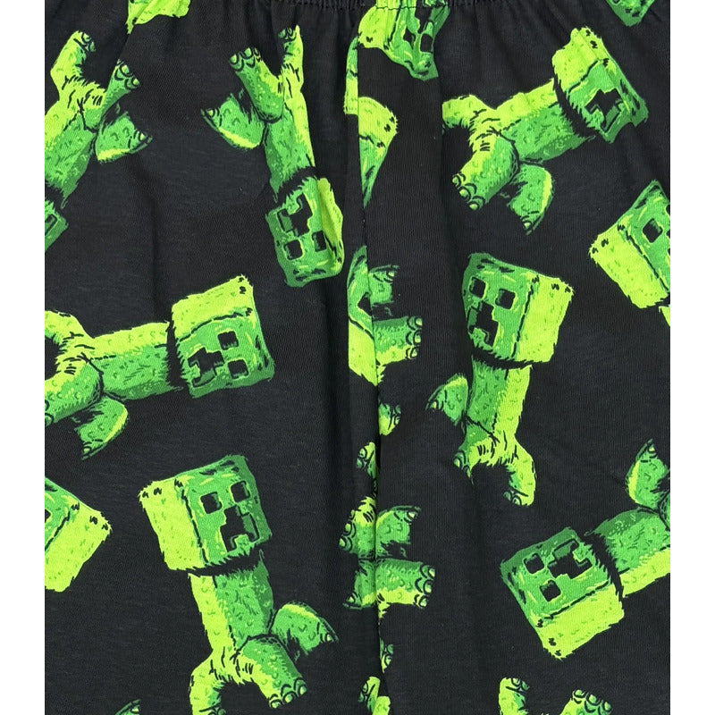 Pijama Minecraft Movie Para Niño Conjunto Playera Y Pantalón Azul Minecraft Bees 8
