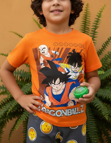 Pijama Dragon Ball Z Niños Set 2 Piezas Original — Naranja