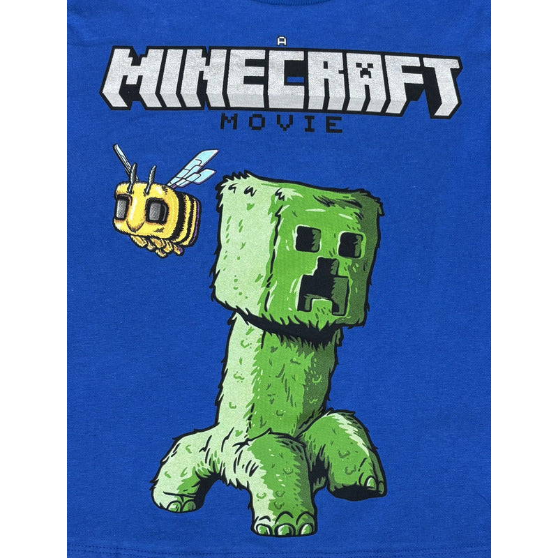 Pijama Minecraft Movie niño vista frontal azul
