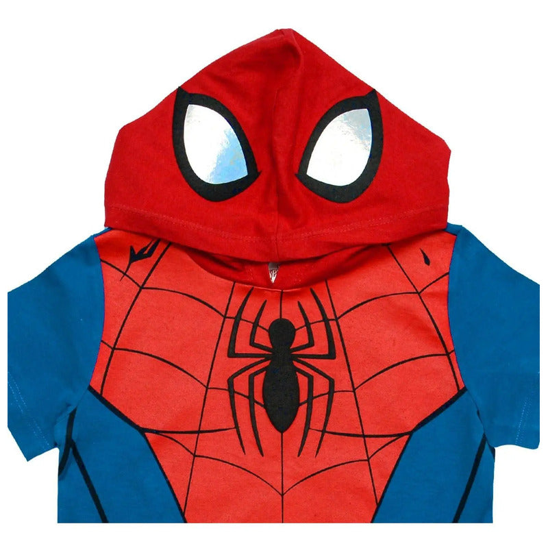 Playera Spider-man Tipo Disfraz Armadura Marvel Para Niños