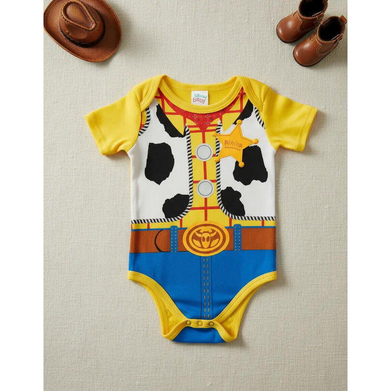 Pañalero Woody Toy Story bebé amarillo vista frontal