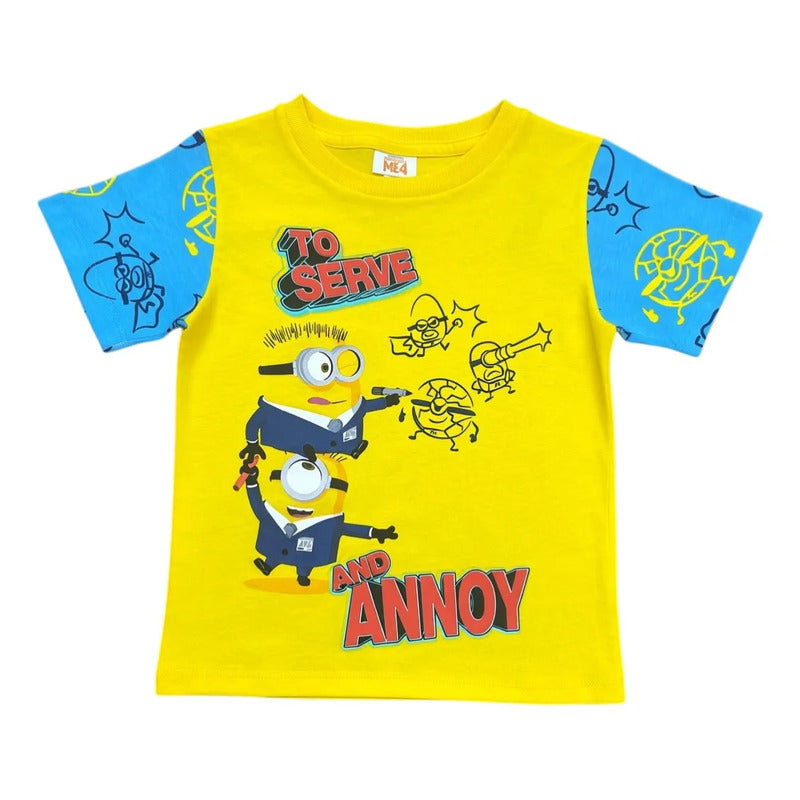 Pijama Minions niño pantalón azul estampado