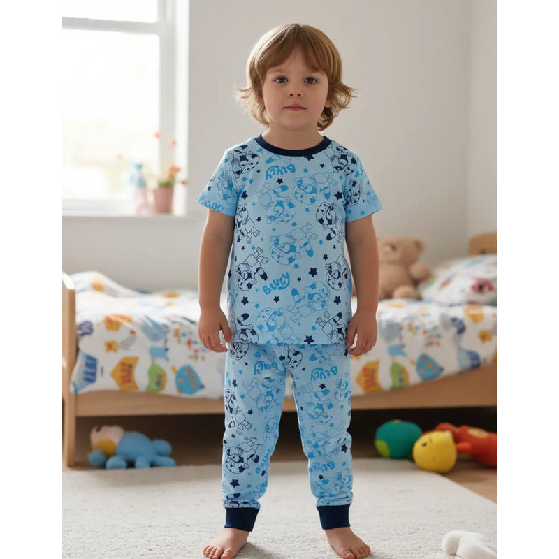 Pijama Bluey para bebé azul conjunto dos piezas