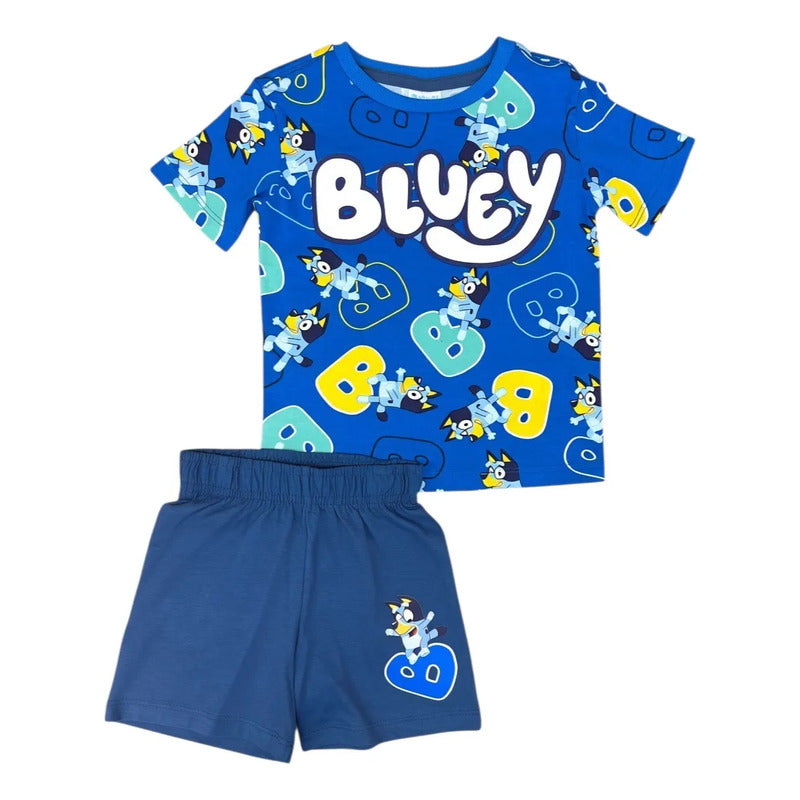 Pijama Bluey Playera Y Short Para Niño
