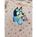 Camisón Bluey niña bebé rosa lisa detalle