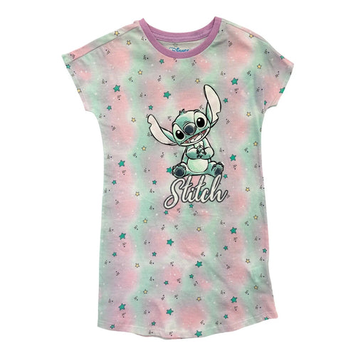 Camisón Stitch Disney niña rosa estampado colorido