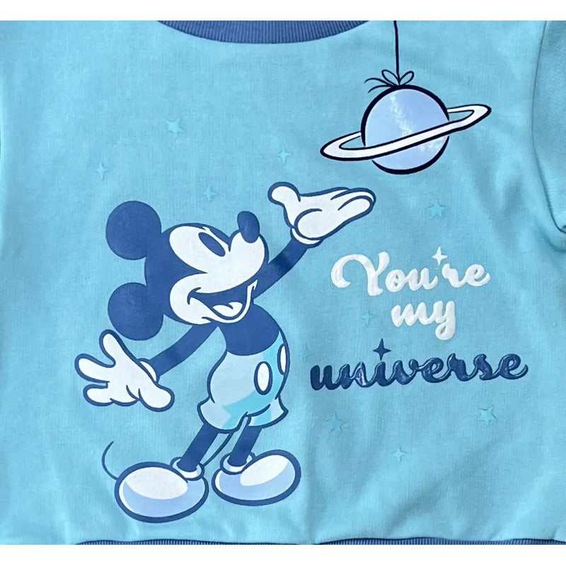 Conjunto Mickey Mouse Disney bebé celeste detalle