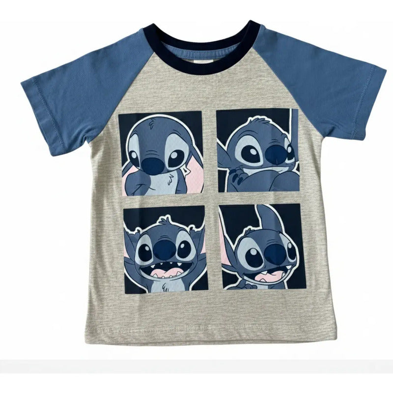 Pijama Stitch Disney Para Niños Shorts Y Playera