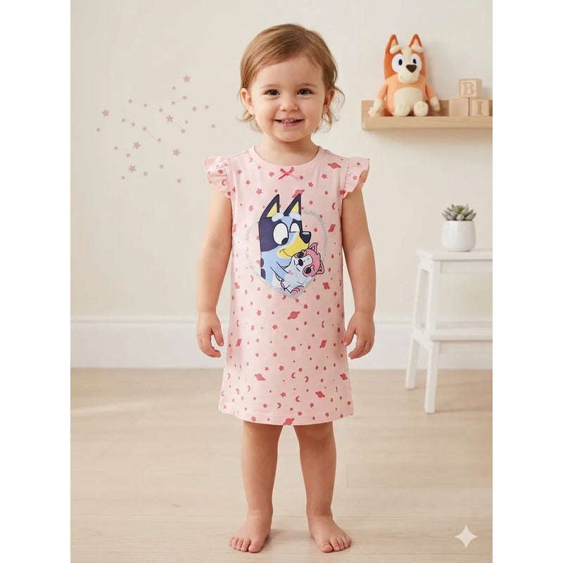 Camisón Bluey niña bebé rosa vista frontal