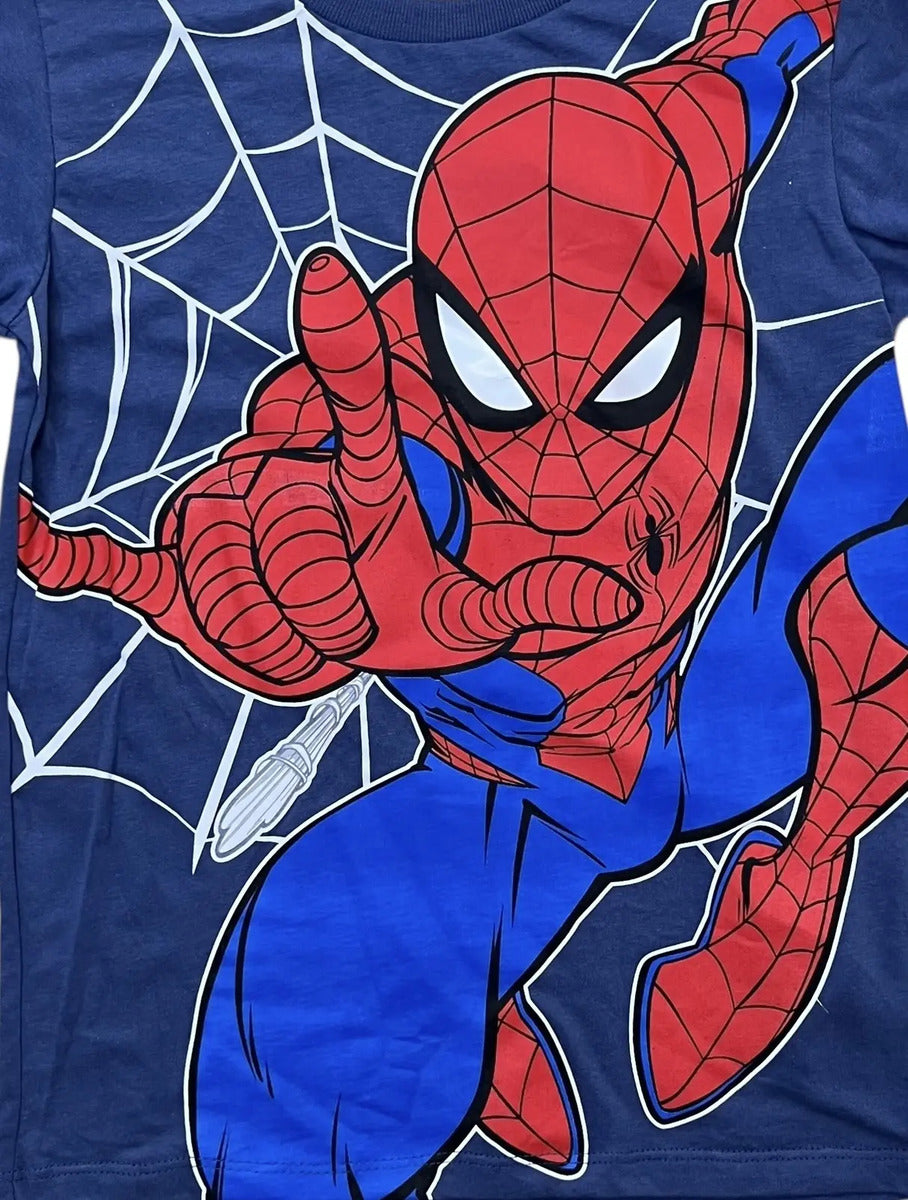 Playera Manga Larga Spider-Man para Niño — Negro y Azul