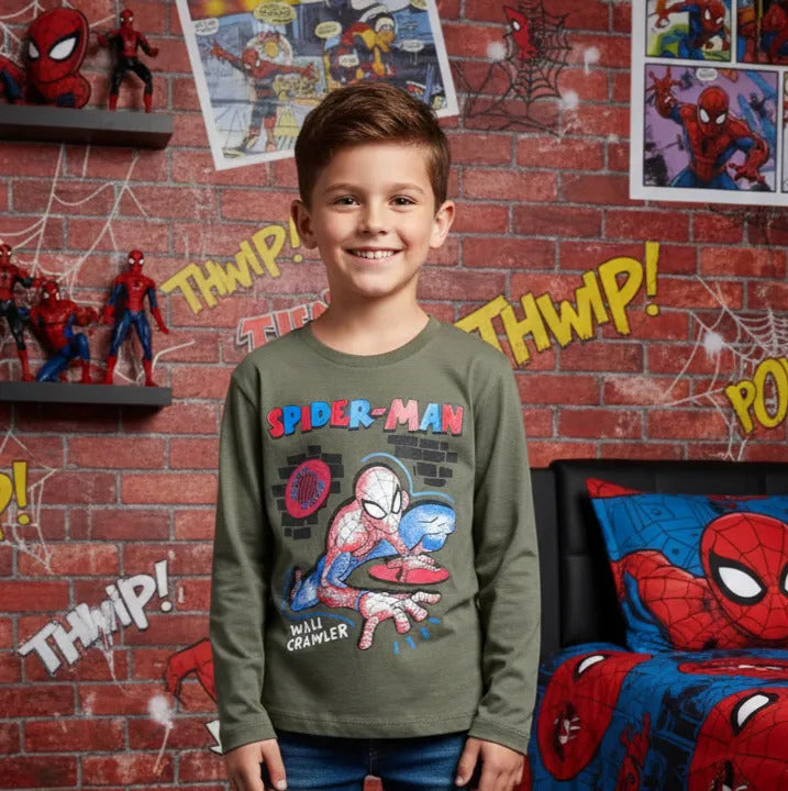 Playera Manga Larga Spider-man Para Niños