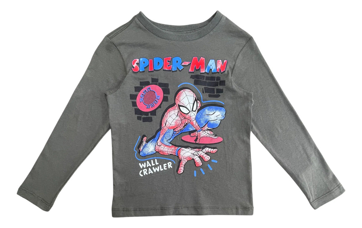 Playera Manga Larga Spider-man Para Niños