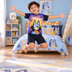 Pijama Short y Playera Bluey para Niño — Trick or Treat — 02-movimiento