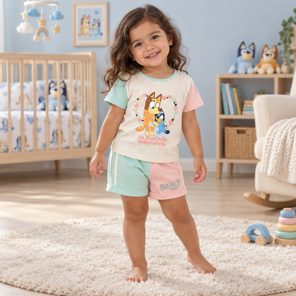 Pijama short y playera Bluey para bebé